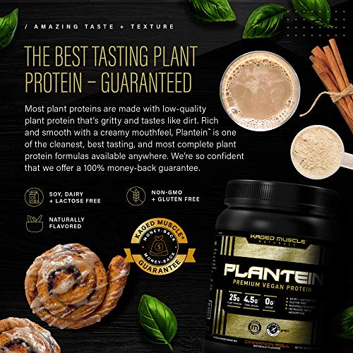 Vegan Protein Powder; Kaged Muscle Plantein, Delicious Organic Pe...