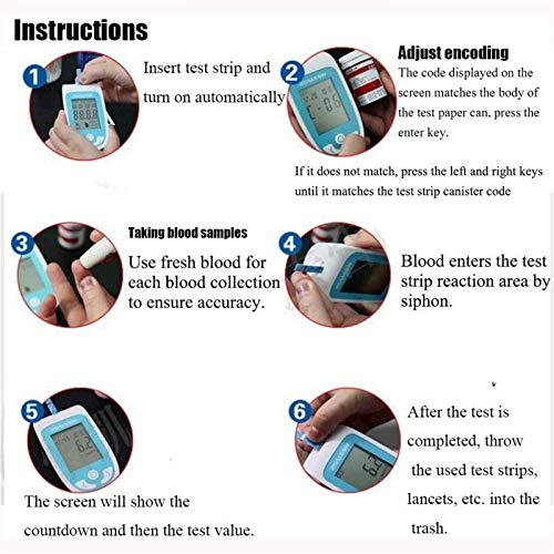 KaKaDz Cholestérol Test, 3in1 Household Glucometer Kit Blood Gluc...