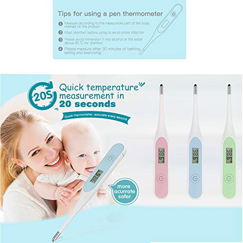 Digital Thermometer, Accurate Oral Thermometer with Flexible Tip ...