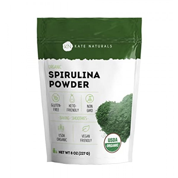 Kate Naturals Organic Spirulina Powder 8 oz for Immune Support ...