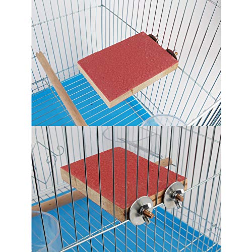 kathson Bird Perch Platform, Parrot Sanded Stand Wooden Corner Sh...