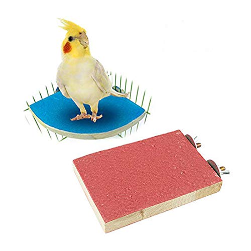 kathson Bird Perch Platform, Parrot Sanded Stand Wooden Corner Sh...