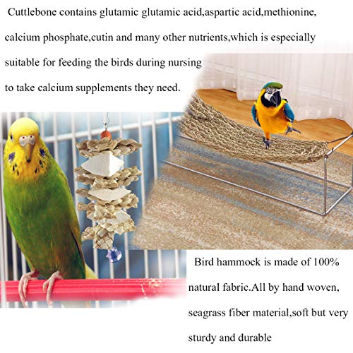 kathson Bird Seagrass Mat Parrot Grass Woven Hammock Parakeet Cut...