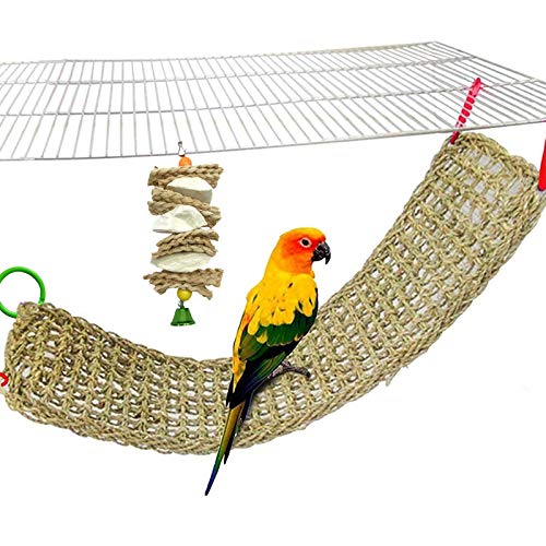 kathson Bird Seagrass Mat Parrot Grass Woven Hammock Parakeet Cut...