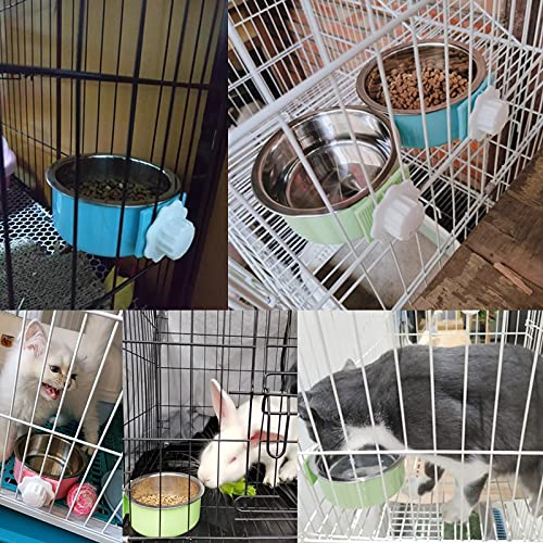 kathson Crate Dog Bowl, Removable Stainless Steel Hanging Pets Ca...