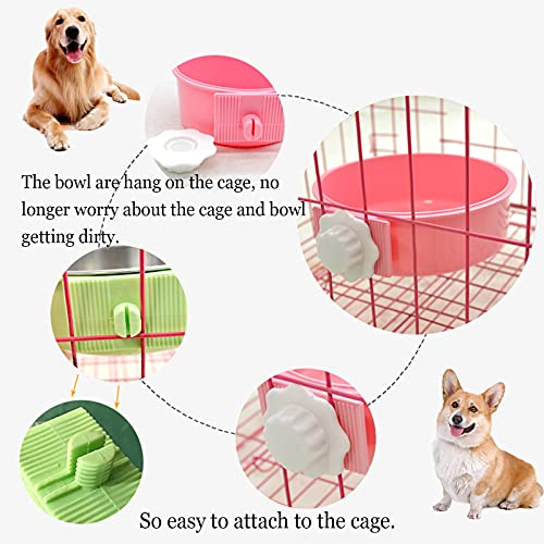 kathson Crate Dog Bowl, Removable Stainless Steel Hanging Pets Ca...