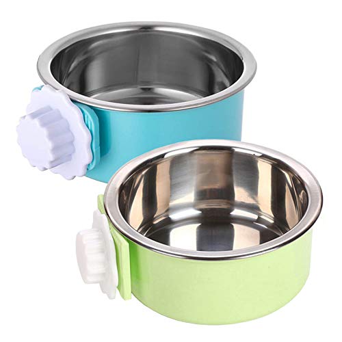 kathson Crate Dog Bowl, Removable Stainless Steel Hanging Pets Ca...