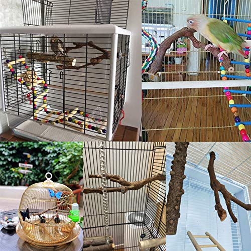 kathson Parrot Perch Stand Natural Wild Grape Stick Bird Cagestan...