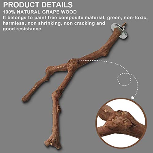 kathson Parrot Perch Stand Natural Wild Grape Stick Bird Cagestan...