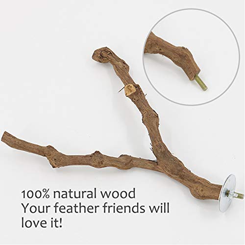 kathson Parrot Perch Stand Natural Wild Grape Stick Bird Cagestan...