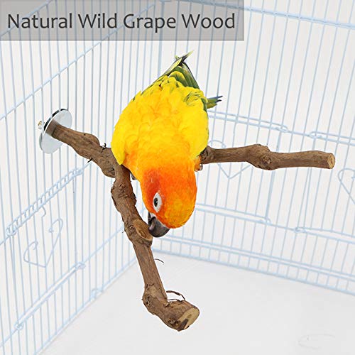 kathson Parrot Perch Stand Natural Wild Grape Stick Bird Cagestan...