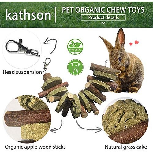 kathson Rabbit Chew Toys, Small Animal Chew Treat Ball Carrot Toy...