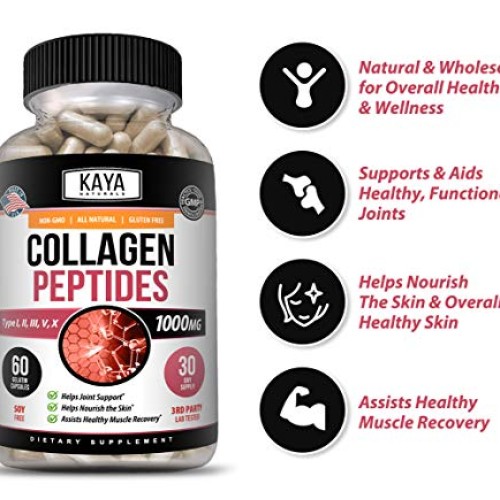Kaya Naturals Collagen Complex, 60 Count Capsules for Anti-Aging,...