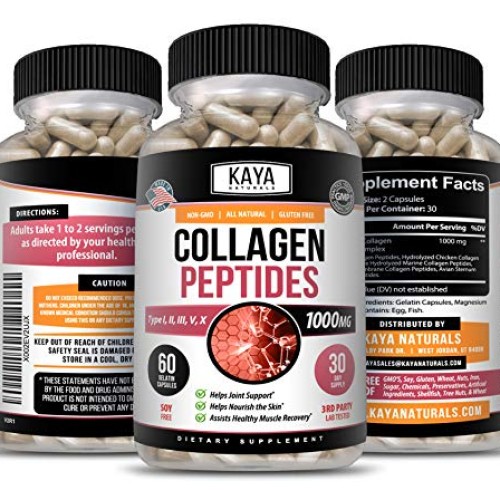 Kaya Naturals Collagen Complex, 60 Count Capsules for Anti-Aging,...