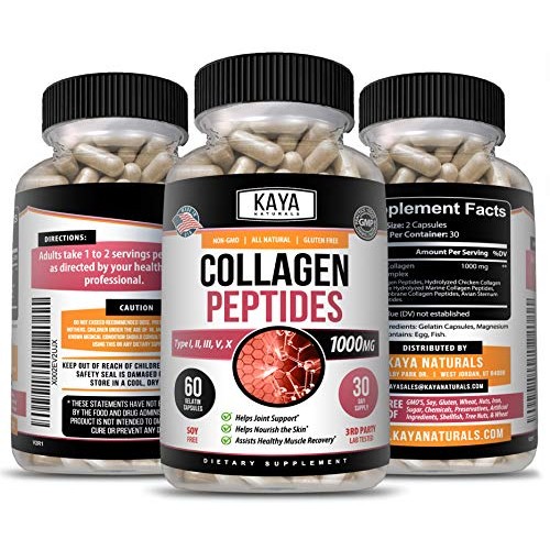 Kaya Naturals Collagen Complex, 60 Count Capsules for Anti-Aging,...