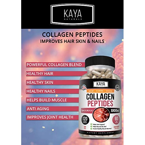 Kaya Naturals Collagen Complex, 60 Count Capsules for Anti-Aging,...