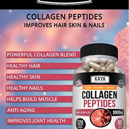 Kaya Naturals Collagen Complex, 60 Count Capsules for Anti-Aging,...