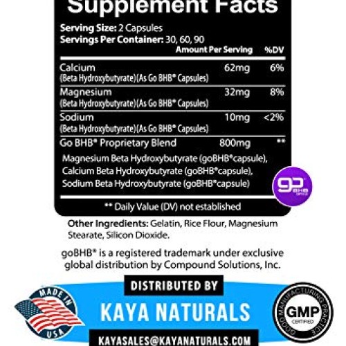 Kaya Naturals Keto Diet BHB Capsules, Ketogenic Keto Capsules, Ke...