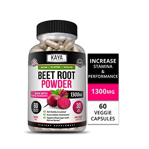 Kaya Naturals Organic Beet Root Powder 1300mg Per Serving 60 Vegg...