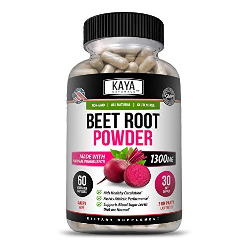 Kaya Naturals Organic Beet Root Powder 1300mg Per Serving 60 Vegg...