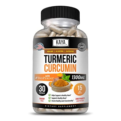 Kaya Naturals Turmeric Nature Made Bioperine, Premium Pain Relief...