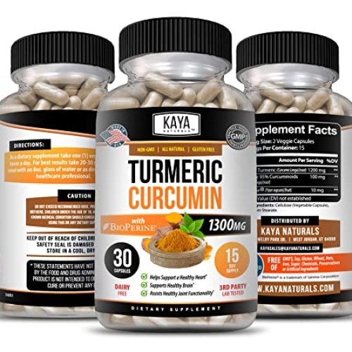 Kaya Naturals Turmeric Nature Made Bioperine, Premium Pain Relief...