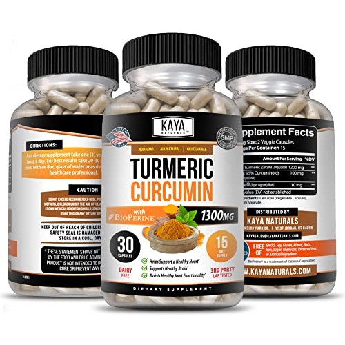 Kaya Naturals Turmeric Nature Made Bioperine, Premium Pain Relief...