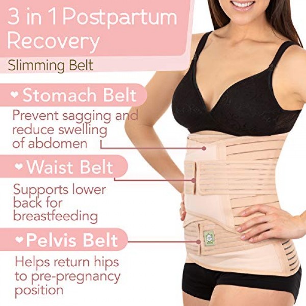 3 in 1 Postpartum Belly Support Recovery Wrap - Belly Band For Po...