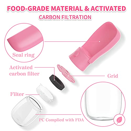 Dog Water Bottle with 30pcs Strong Poop Bags and Pet Cup Carry Pr...