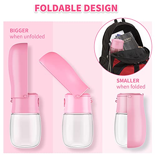 Dog Water Bottle with 30pcs Strong Poop Bags and Pet Cup Carry Pr...