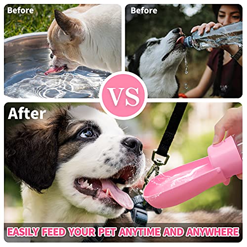 Dog Water Bottle with 30pcs Strong Poop Bags and Pet Cup Carry Pr...