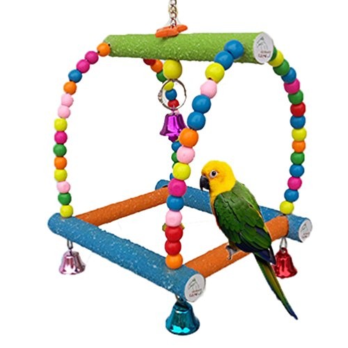 Keersi Small Medium Bird Swing Toy for for Pet Parrot Parakeet Co...