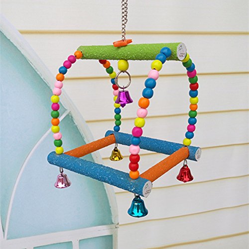 Keersi Small Medium Bird Swing Toy for for Pet Parrot Parakeet Co...