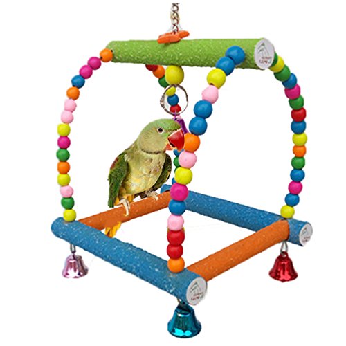 Keersi Small Medium Bird Swing Toy for for Pet Parrot Parakeet Co...