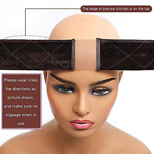 keland 2 Pack Elastic Lace Wig Grip Band Adjustable Headband Velv...