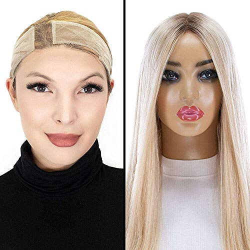 keland 2 Pack Elastic Lace Wig Grip Band Adjustable Headband Velv...