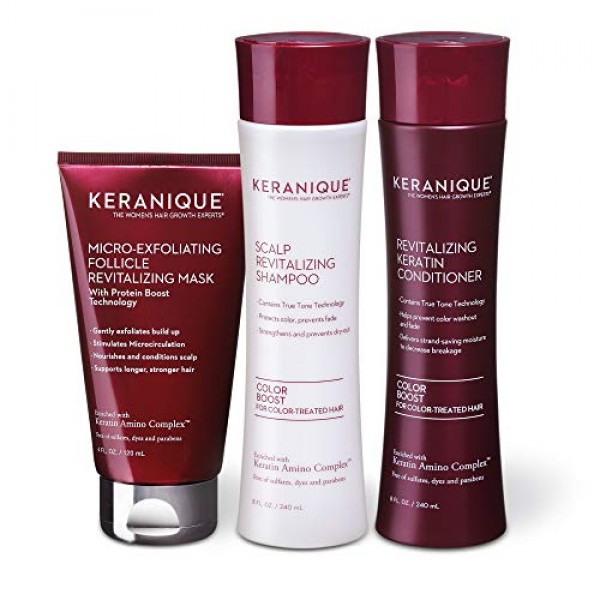 Keranique Hair Volumizing Shampoo, Conditioner with Follicle Exfo...