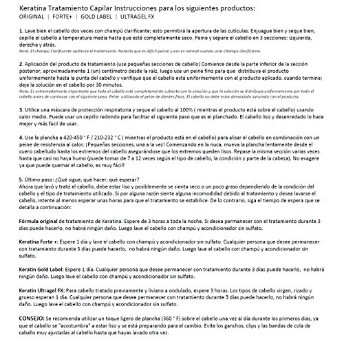 Keratina Forte Brasilera por 120ml Con Champú Clarificante, Moroc...