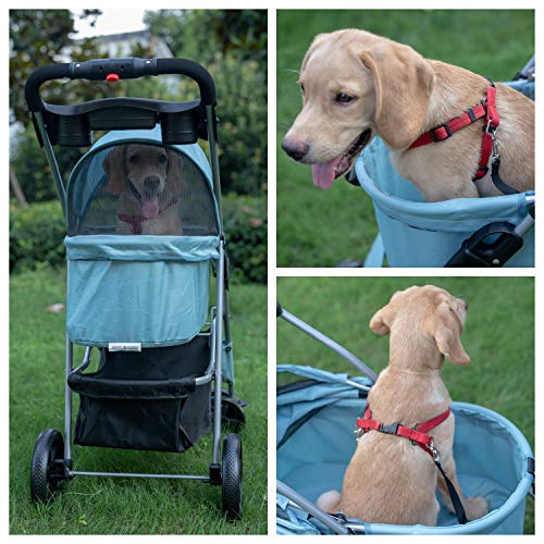KETAGUR 4 Wheel Pet Stroller for Small Medium Dogs & Cats, Foldab...