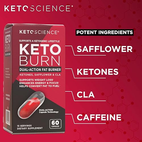 Keto Science Keto Burn Dual-Action Fat Burner Capsules, Supports ...