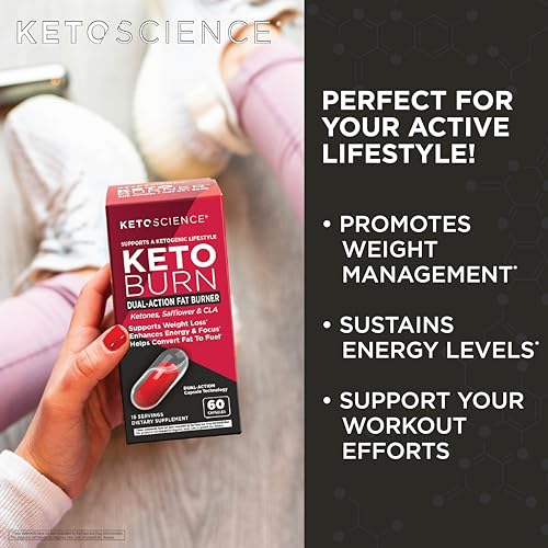 Keto Science Keto Burn Dual-Action Fat Burner Capsules, Supports ...
