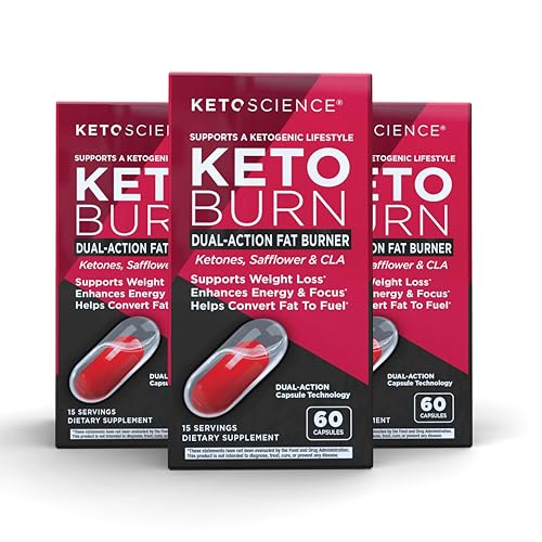 Keto Science Keto Burn Dual-Action Fat Burner Capsules, Supports ...
