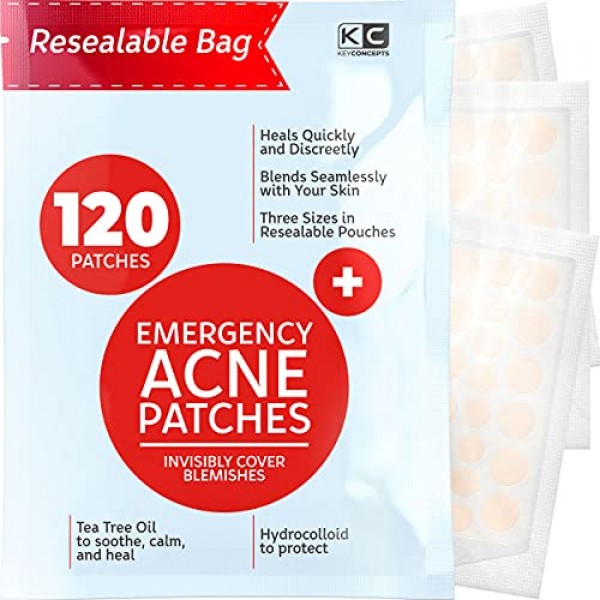 Acne Patches 120 Pack, Hydrocolloid Acne Patch with Tea Tree Oi...