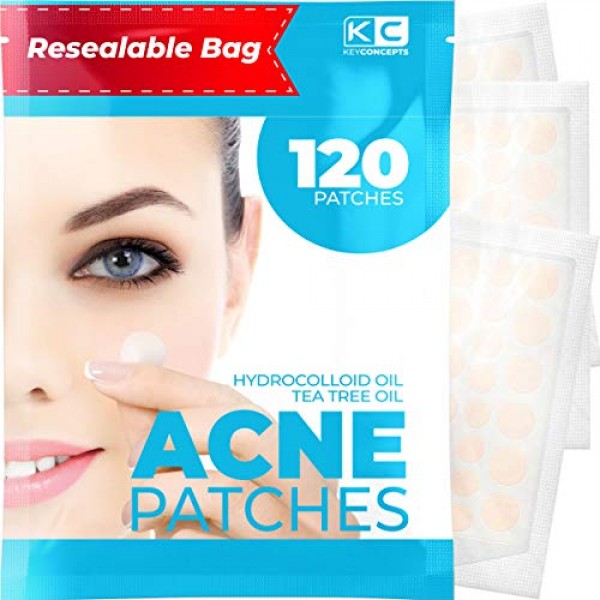 Acne Patches 120 Pack - Tea Tree Oil and Hydrocolloid Acne Patc...
