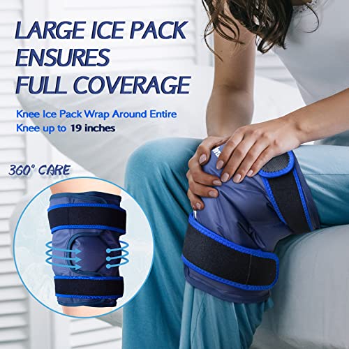 XXL Ice Pack Wrap Around Entire Knee After Surgery, Reusable Gel ...