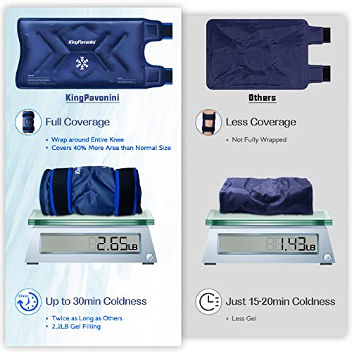 XXL Ice Pack Wrap Around Entire Knee After Surgery, Reusable Gel ...