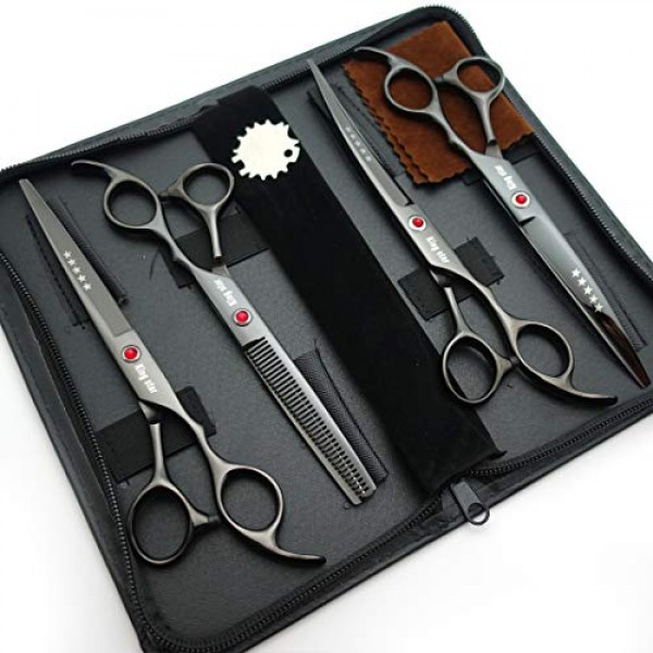 7.0in Titanium Black Professional Pet Grooming Scissors Set,Strai...