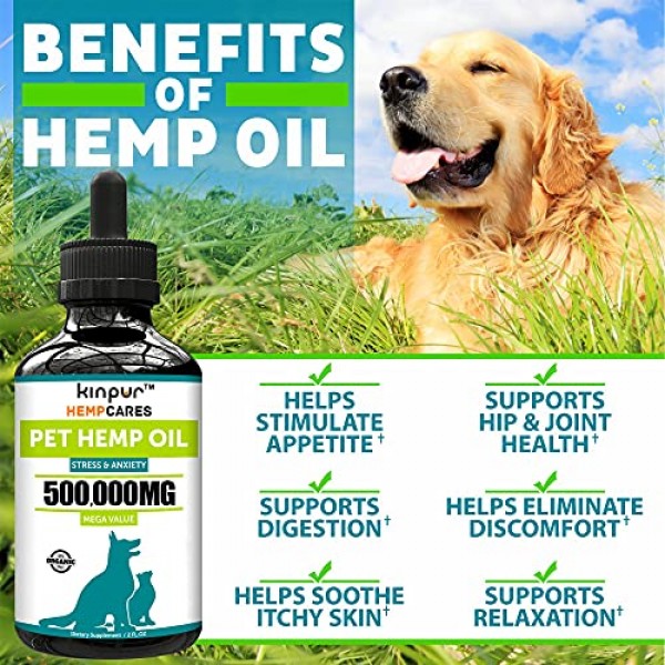 2 Pack Hemp Oil for Dogs and Cats - Natural Calming Support - H...