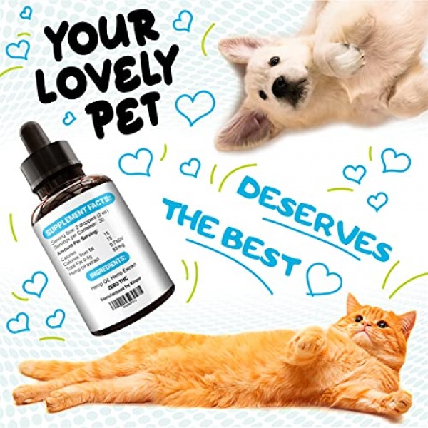 2-Pack Natural Hemp Oil for Dogs and Cats - Dog Calming Aid for...