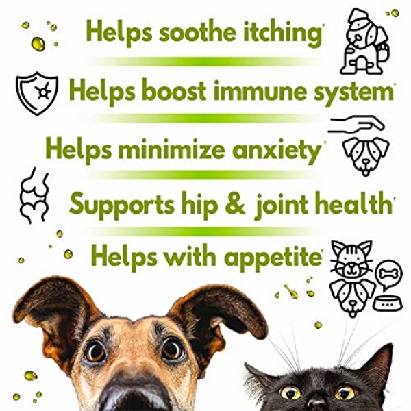 2-Pack Natural Hemp Oil for Dogs and Cats with Calming Effect -...
